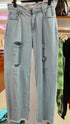 Straight Fit Torn Denim Jeans